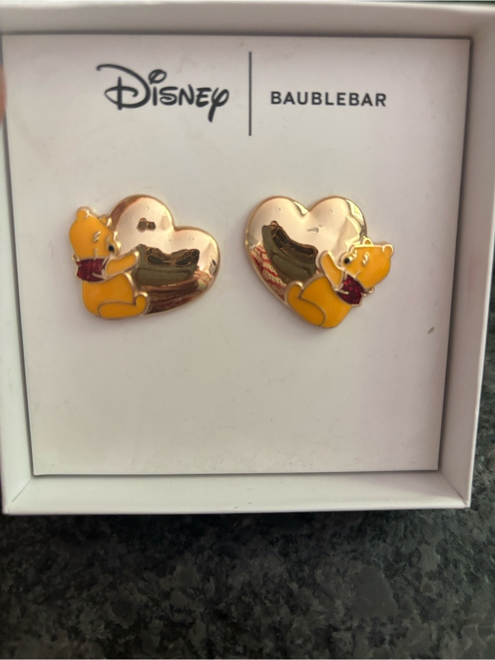 NEW IN BOX Disney Baublebar Winnie the Pooh Heart Earrings - Picture 5 of 5
